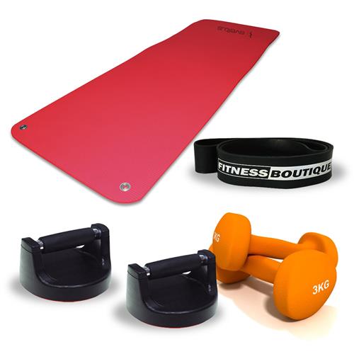Élastique - Bande de Résistance Pack Elastiband, Paires d'haltères 3 kg, Tapis de sol et Push up
