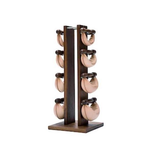 Support et Rack de Rangement Tour Noyer avec poids cuir beige