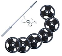 Olympique - Diamètre 51mm Pack Barre, Stop Disques, Disques Caoutchouc 160 kg