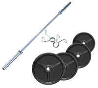 Olympique - Diamètre 51mm Pack Poids Olympiques 110 kg + barre + stop disques