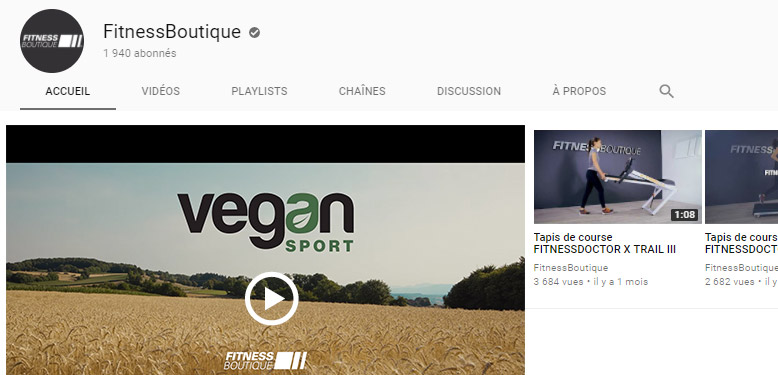 Chaine YouTube FitnessBoutique