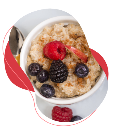 Porridge framboise, pomme et gingembre