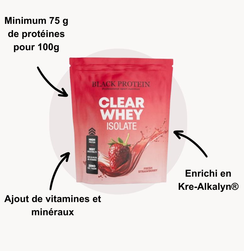 clear whey proteine black proteine