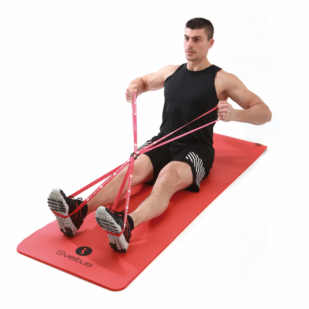 Élastique - Bande de Résistance Rubberfit 4 bandes + 1 anneau + 1 poster