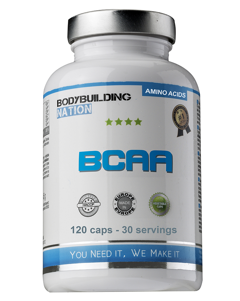 Acides Aminés BCAA BODYBUILDING NATION Pot de 120 gélules végétales