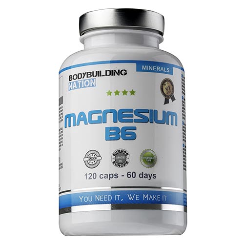 Encas Energétiques Magnesium B6 BODYBUILDING NATION Pilulier 120