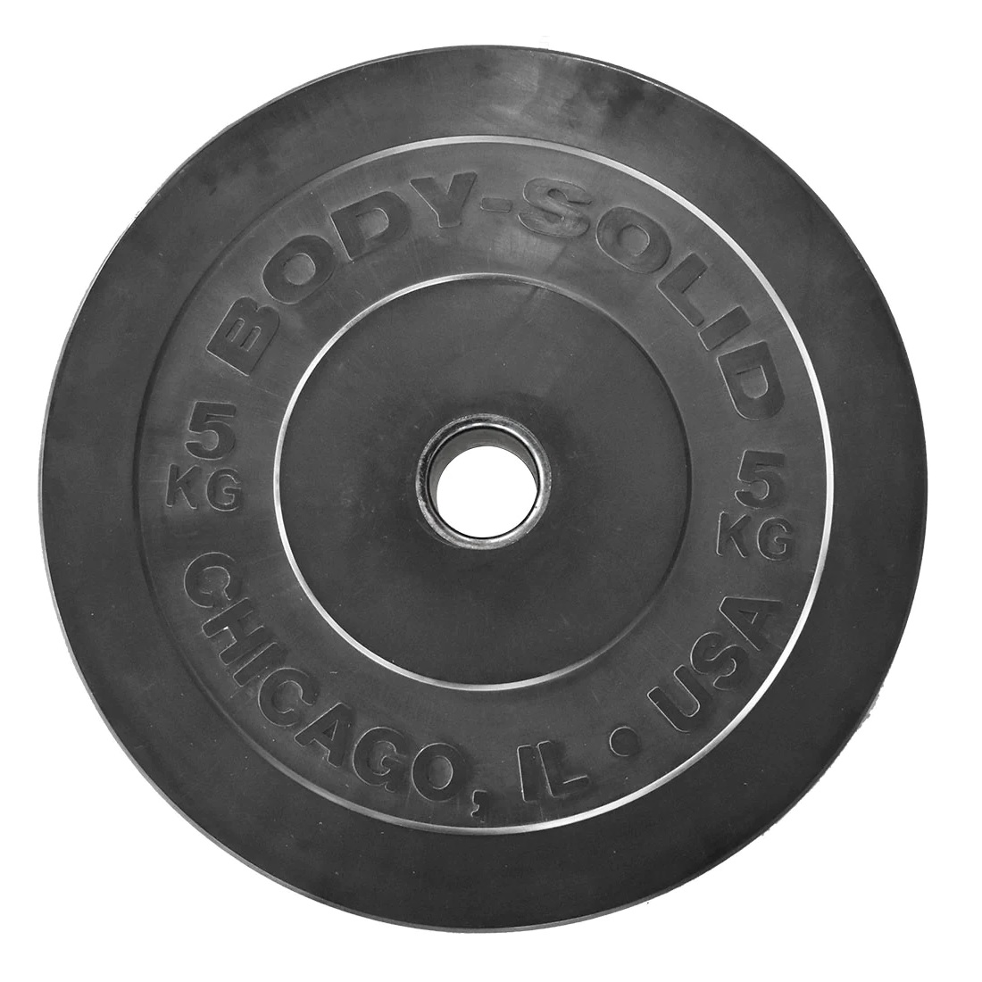  Disque Olympique - Diamètre 51mm Chicago Olympic Bumper Plate 5 kg Bodysolid - FitnessBoutique