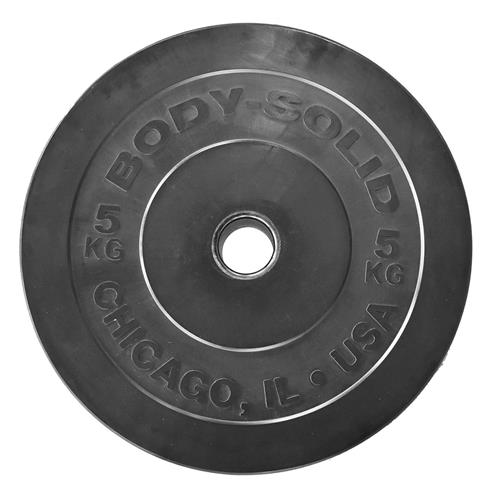 Disque Olympique - Diamètre 51mm Bodysolid Chicago Olympic Bumper Plate 5 kg