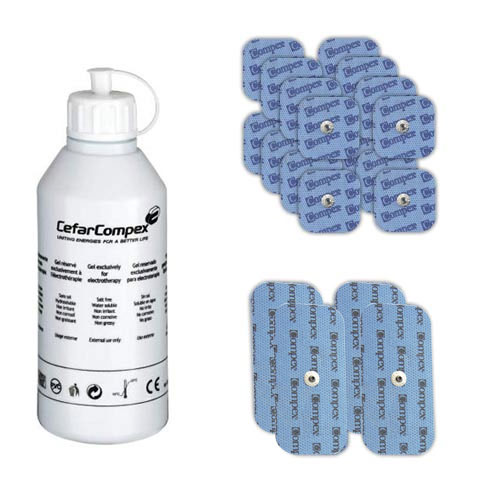 Compex Pack 6 sachets d'électrodes EasySnap + gel