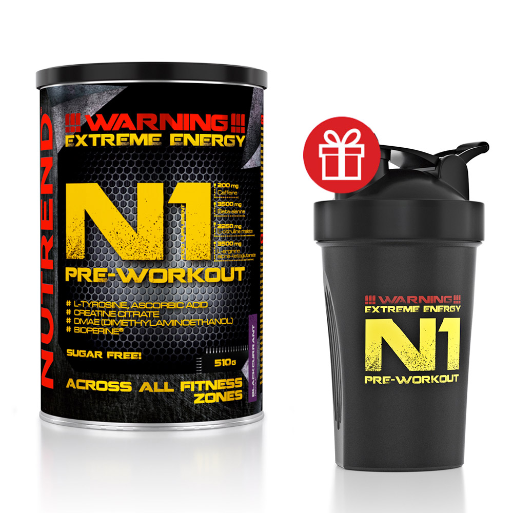 Pre Workout Pack N1 Pre WorkOut Shaker N1 NUTREND Pamplemousse
