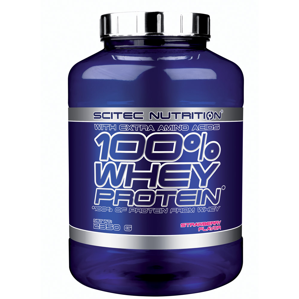 Protéines 100 Whey Protein SCITEC NUTRITION Fraise Pot de 2,350 Kg