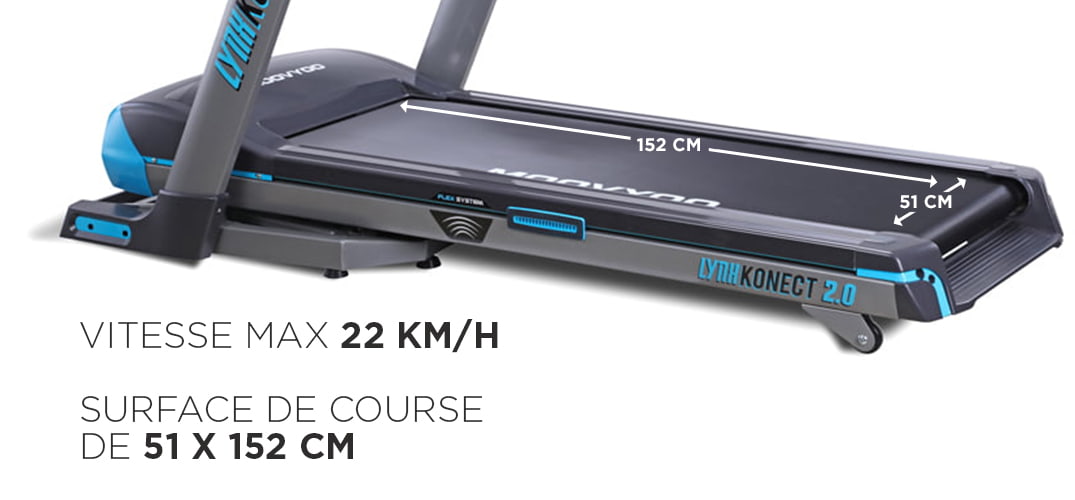  Tapis de Course Grande Surface Lynx Konect 2.0 Moovyoo - FitnessBoutique